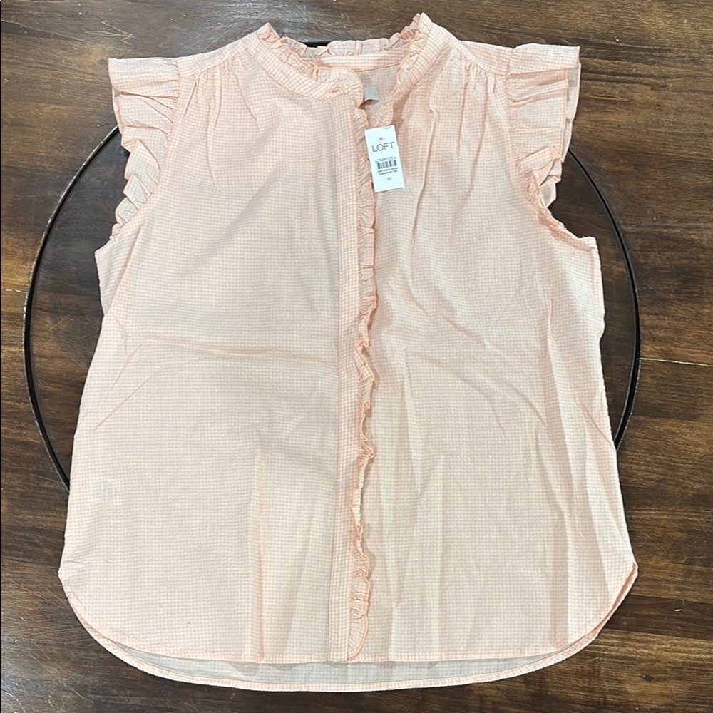 LOFT Ruffled Flutter Sleeve Blouse